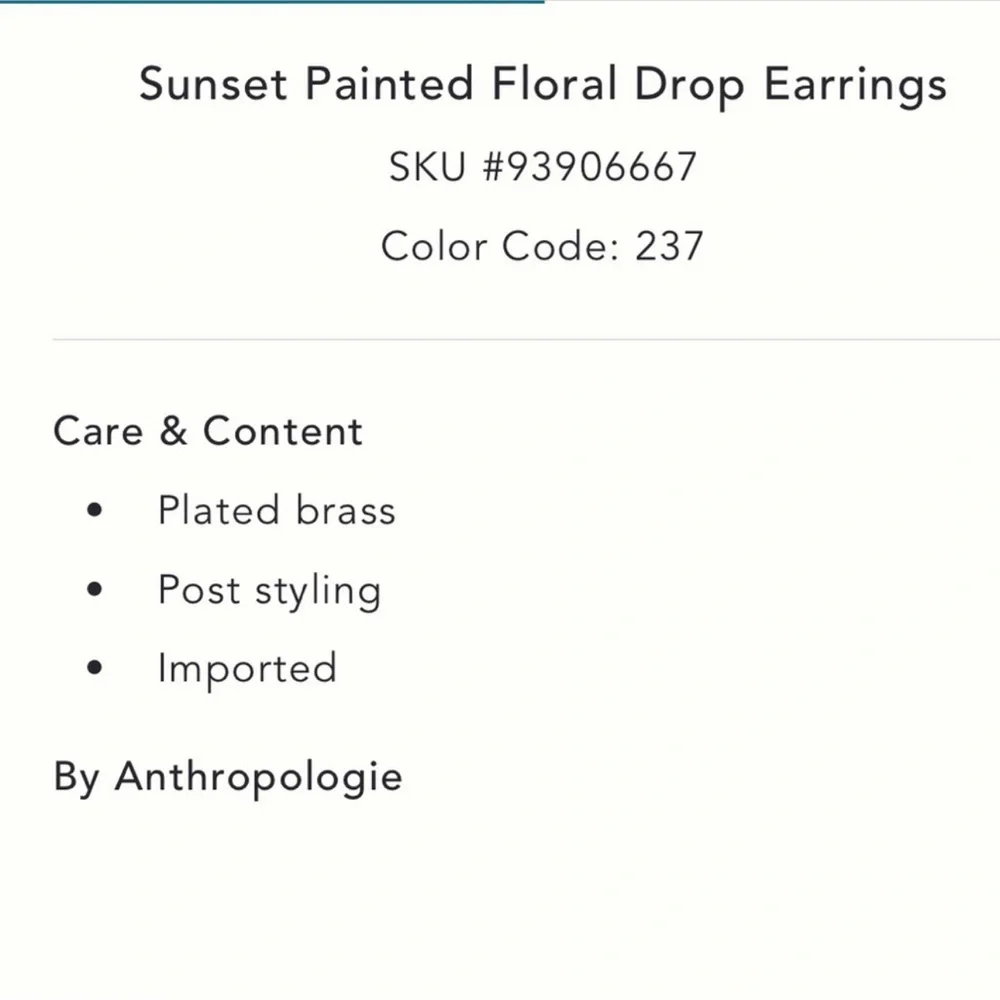 NWT sunset painted Floral Earrings - Picture 4 of 4